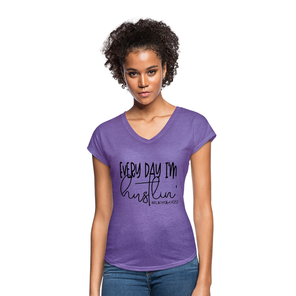Every Day I'm Hustlin' T-Shirt - purple heather