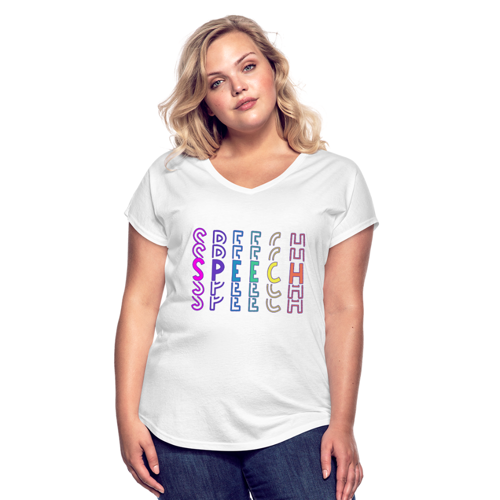 Rainbow SPEECH V-Neck T-Shirt - white