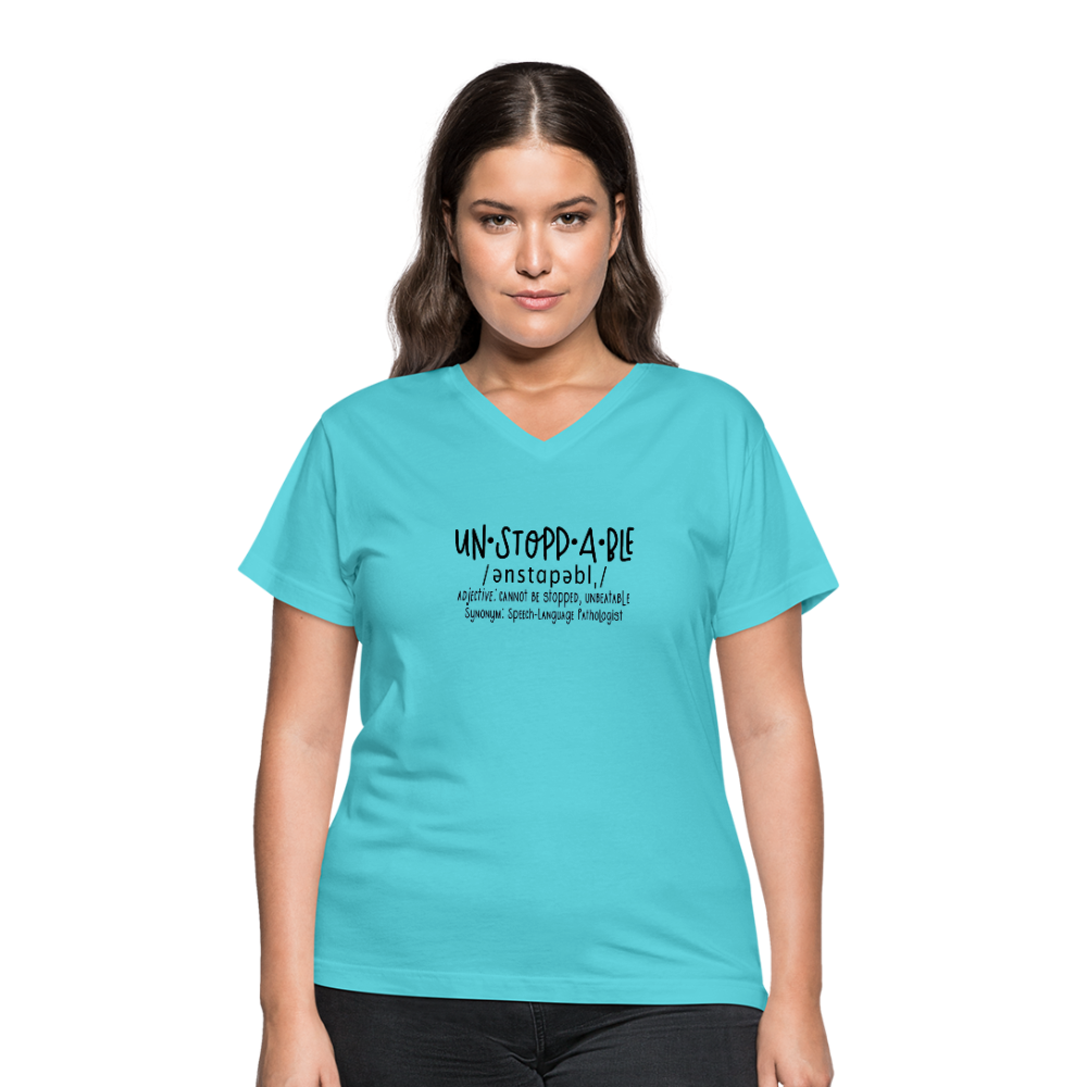 Unstoppable V-Neck T-Shirt - aqua